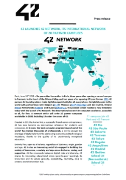 Image from the press release of the 42 international network launch